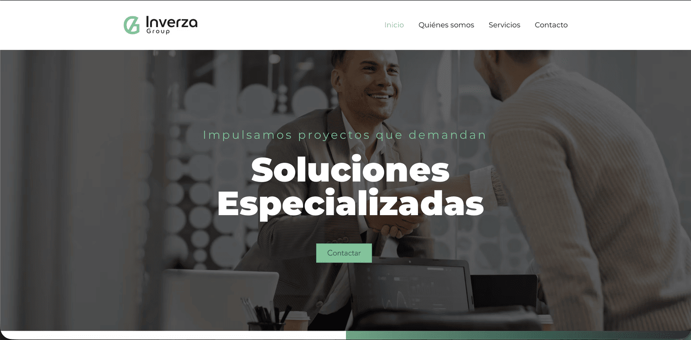Sitio web de Inverza Group diseñado por Koyopa Studio