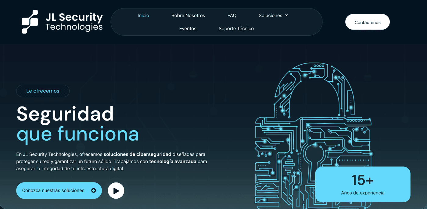 Sitio web de JL Security Technologies diseñado por Koyopa Studio